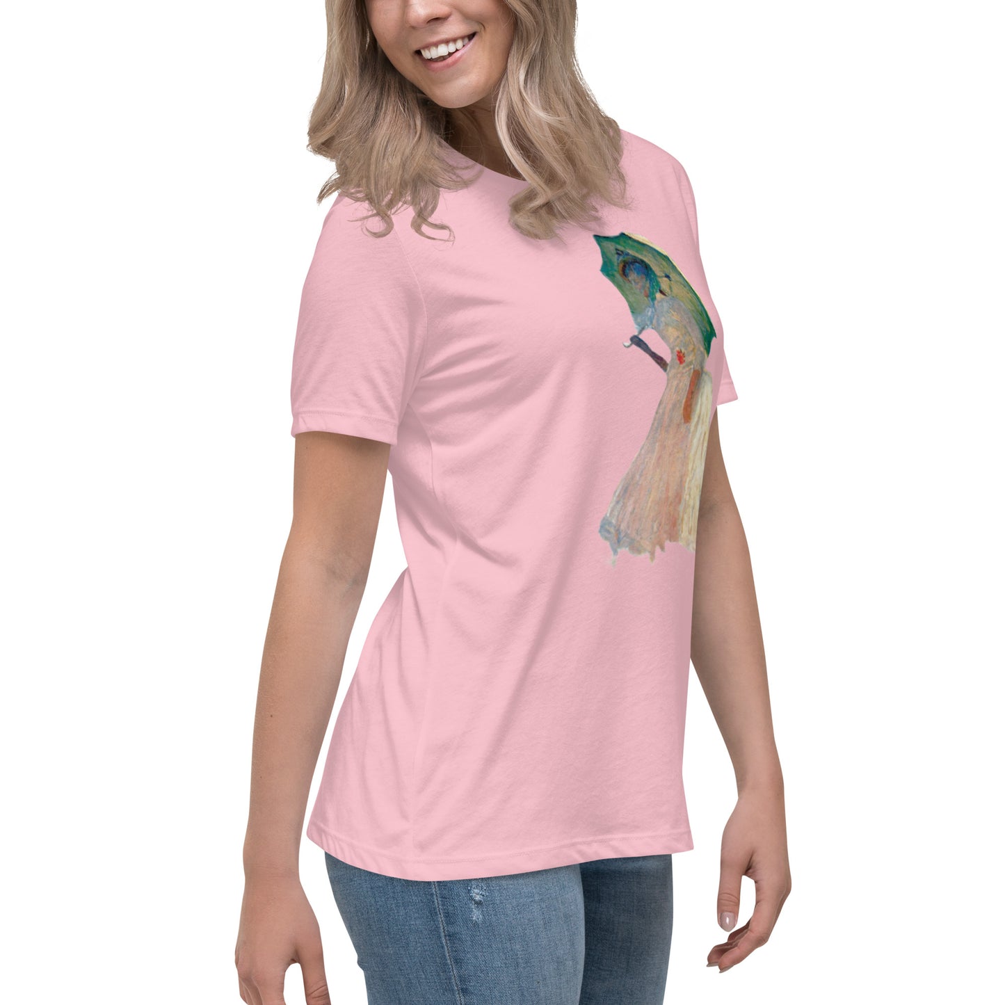 Women's Relaxed T-Shirt - Monet - Woman with Parasol