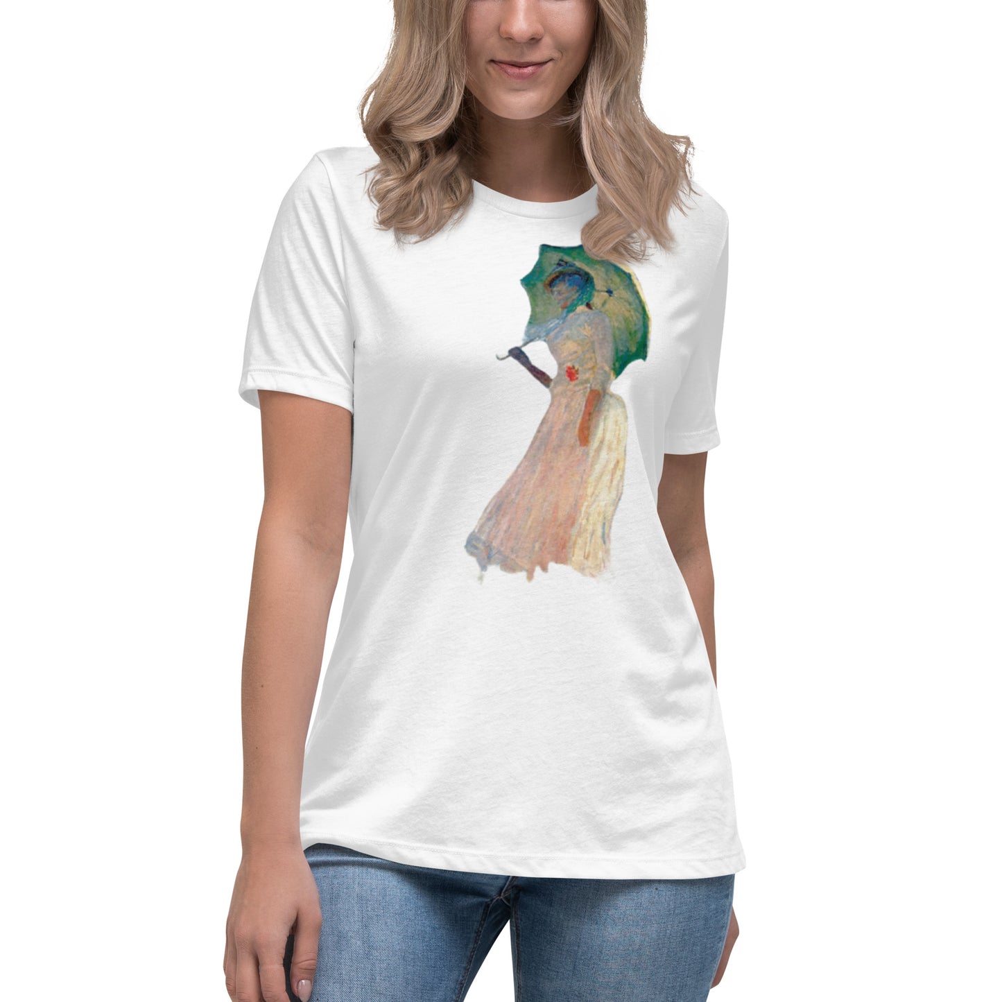 Women's Relaxed T-Shirt - Monet - Woman with Parasol