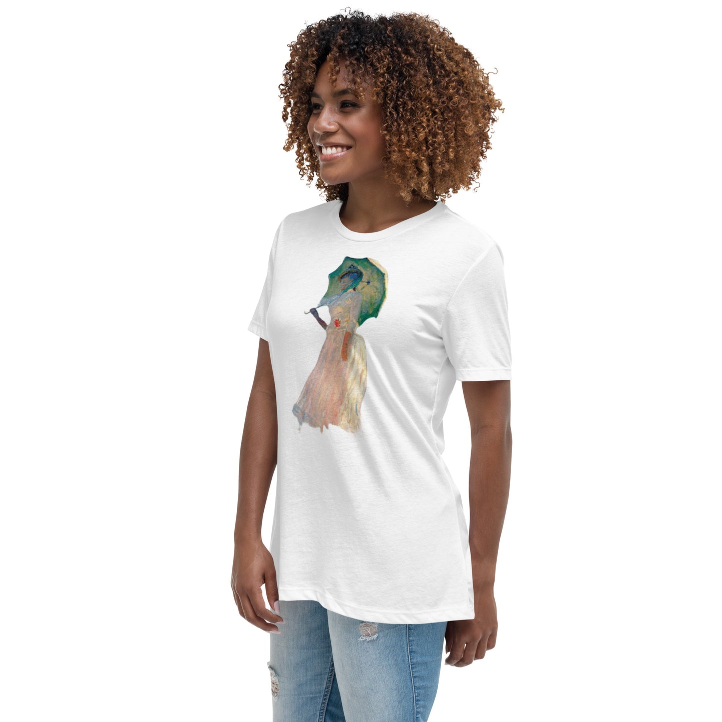 Women's Relaxed T-Shirt - Monet - Woman with Parasol