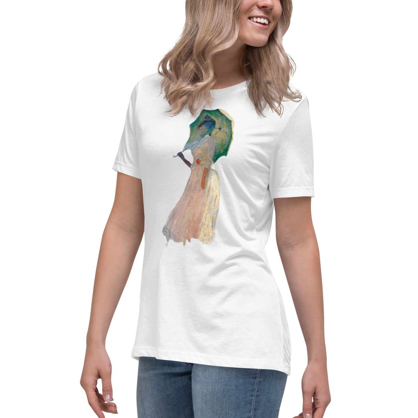 Women's Relaxed T-Shirt - Monet - Woman with Parasol