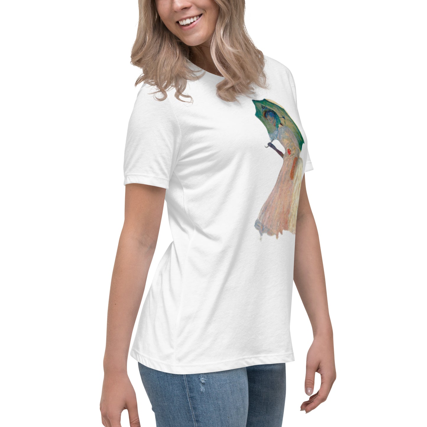 Women's Relaxed T-Shirt - Monet - Woman with Parasol